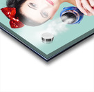 Hairdresser woman shooting a cool haircut in style Acrylic print