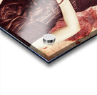 Vintage girl holding smoking German Lugar pistol Acrylic print