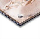 Happy american style pin-up girl on retro chair Acrylic print