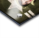 Cute military pin-up woman on army star background Acrylic print