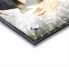 Rock man with beard listens to music on earphones Acrylic print