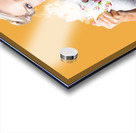 Pinup girl holding kettle and mug Acrylic print