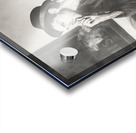 Vintage man in hat smoking cigarette in jazz club Acrylic print