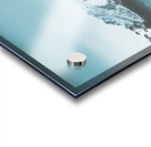 Dramatic dark blue mountain with snow and fog Acrylic print