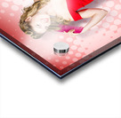 Beauty pinup model straightening rolled 50s hair Acrylic print