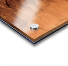 Yellow colored pears on wooden background Acrylic print