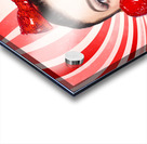 Happy young retro woman with lollipop toffee apple Acrylic print