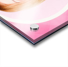 70s pin-up girl blowing pink bubble gum ball Acrylic print