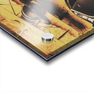 Aviator goggles cap and airplane on old world map Acrylic print