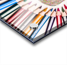 Pencils and coloured circles Acrylic print