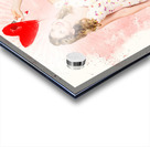 50s blond pin-up girl painting red love heart  Acrylic print