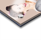 Retro pin-up girl giving bottle of soft drink Acrylic print