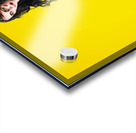 Creepy homicide girl standing undead on yellow Acrylic print