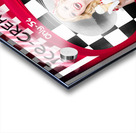 Beautiful blonde woman serving ice cream Acrylic print