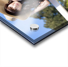 Portrait Of A Smiling Woman Resting On A Pier Bench Acrylic print