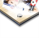 Pinup portrait of young happy naval woman Acrylic print