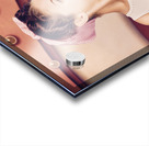 Retro pinup girl holding food and drinks tray Acrylic print