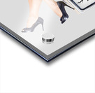 Lovely asian pinup girl posing on vintage tv set Acrylic print