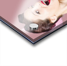 Old-fashion pop art girl drinking from soda bottle Acrylic print