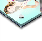 Beautiful 70s DJ pinup girl with record music disc Acrylic print