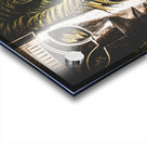 Tribal Masks With Ferns On Wooden Table Acrylic print