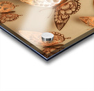 Golden butterflies adorning a soft beige wall Acrylic print