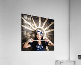 Sailor girl portrait. Vintage design background Acrylic Print