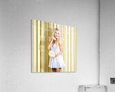 1950s girl gossiping in old fashion style Acrylic Print