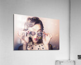Fun comical retro fashion portrait. Pin-up pout Acrylic Print