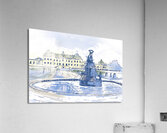 Drottningholms Slott royal palace and fountain Illustration Acrylic Print