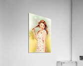 Vintage pinup woman with pretty make-up and hair Acrylic Print