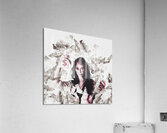 Dead business woman in financial crisis debt Acrylic Print