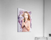 Brunette salon girl with smashing new hair style Acrylic Print