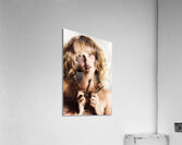 Dreamy vintage beauty holding skeleton keys Acrylic Print