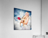 Heavenly angel of love with flower arrow Acrylic Print