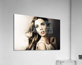 Amazing Brunette Woman. Beautiful Long Wavy Hair Acrylic Print