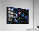 Evil zombie man creeping though black shadows Acrylic Print