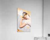 Hot retro pinup girl lying on beach in Australia Acrylic Print