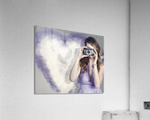 Woman with camera. Love in a still frame capture Acrylic Print
