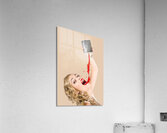 Beautiful Blonde Make-up Artist Woman Pouring Liquid Lipstick Acrylic Print