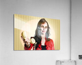 Zombie business person handing over bad news phone Acrylic Print