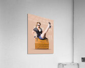 Pin-up seated on a pine trunk Acrylic Print