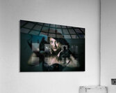 Beautiful mystical girl in delicate black fashion Acrylic Print