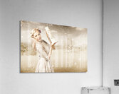 Vintage Woman Dreaming Of A Europe Travel Escape Acrylic Print