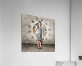 Asian military pinup girl in retro air force style Acrylic Print