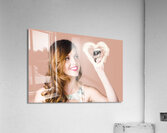 Beautiful female artist painting studio heart Acrylic Print