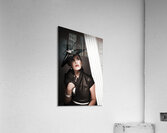 elegant woman wearing black vintage fashion Acrylic Print