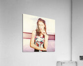 Retro clip art of a thinking pin-up woman Acrylic Print