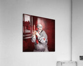 Dr Death clown with big red hypodermic needle Acrylic Print