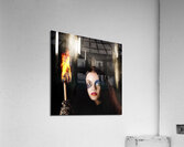 Fantasy jester walking magical halls of illusion Acrylic Print